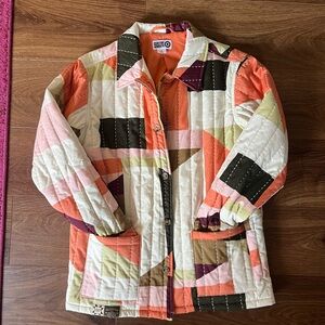 Boho Multicolor Quilted Puffer Jacket